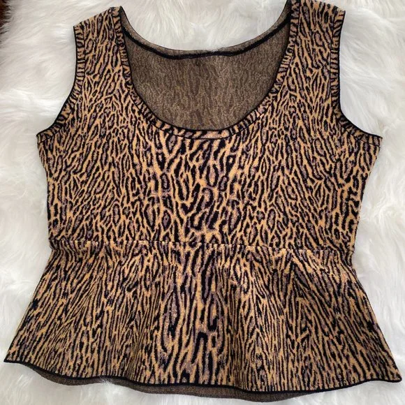 Maxwell Made Leopard Print Knit Corset Sleeveless Top NWT Women's Size Medium - Picture 9 of 11